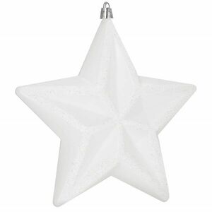 Springos karácsonyfadísz csillag 15cm, fehér kép