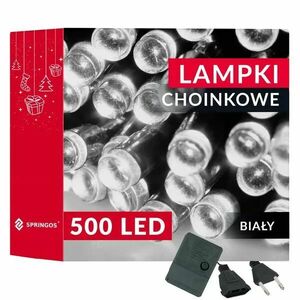Springos programozható fényfüzér 500LED, 34, 5m, hideg fehér kép