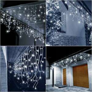 Springos jégcsap villogó 500 led függöny kép