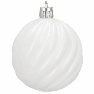 Springos Karácsonyfadísz Szett - 20 db Fehér Gömb - 6 cm kép