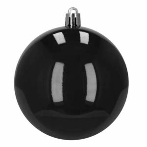 Springos karácsonyi gömbkészlet, 8cm, 9db, fekete-arany kép