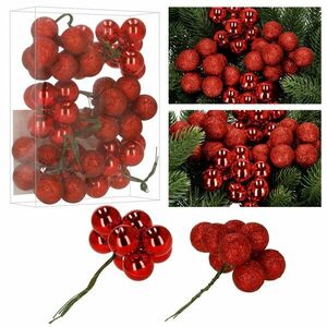 Springos karácsonyi gömbkészlet, 2, 5cm, 54db, piros kép