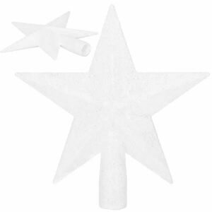 Springos karácsonyfadísz csillag 20cm, fehér kép