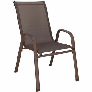 Springos textilén kerti szék acél vázzal, 120kg, 73x55, 5x93cm, barna kép