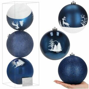 Springos karácsonyi gömbkészlet, 15cm, 3db, kék kép
