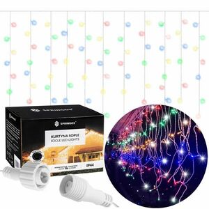 Springos fényfüzér 300LED, 12m, többszínű kép