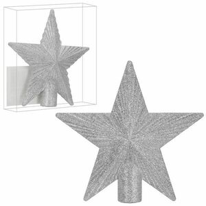 Springos karácsonyfadísz csillag 22cm, ezüst kép