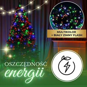 Springos programozható fényfüzér 500LED, 34, 5m, többszínű kép