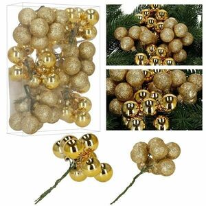 Springos karácsonyi gömbkészlet, 2, 5cm, 54db, arany kép