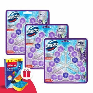 Domestos Power5 WC frissítő blokk Lavender (9x50g) + Ajándék Vile... kép