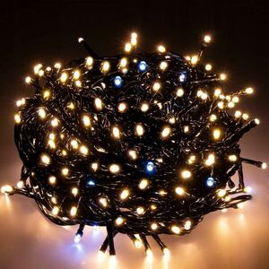 Springos - Karácsonyi Fényfüzér - 300 LED - Meleg Fehér/Kék kép