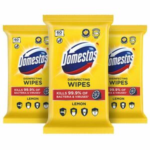 Domestos Lemon fertőtlenítő hatású higiénikus törlőkendő, 3x60 db kép