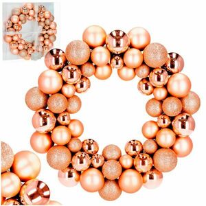 Springos karácsonyi gömbkoszorú 34cm, rosegold kép