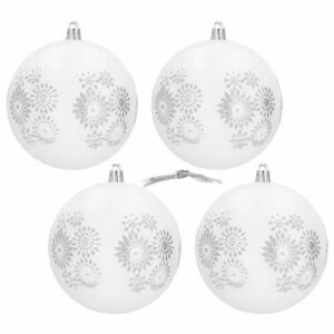 Springos karácsonyi gömbkészlet, 10cm, 4db, fehér kép
