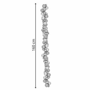 Springos karácsonyi gömb girland 160cm, ezüst kép
