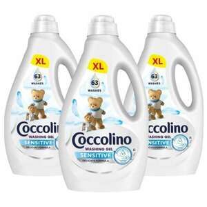 Coccolino Sensitive mosószer érzékeny bőrre, 189 mosás, 3x2, 52 l kép