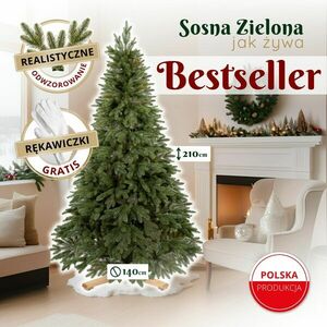 Springos prémium zöld műfenyő 210cm kép