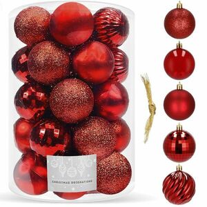 Springos Karácsonyi Gömbszett - 20 db - 6 cm - Piros kép