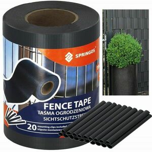 Springos kerítésszalag, 19cmx35m, 450g/m2, 20 rögzítőkapocs - Grafit kép