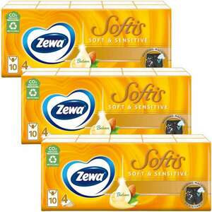 Zewa Softis 4 rétegű Papír zsebkendő - Soft&Sensitive 30x9db kép