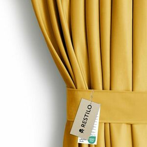 Sötétítő függöny VELVET mustársárga szalag bársony 140x245 AmeliaHome kép