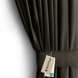 Sötétítő függöny VELVET barna szalag bársony 140x270 AmeliaHome kép