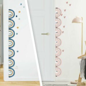 Gyerekszobai mérőszalag – Szivárványok két színben, 150 cm kép