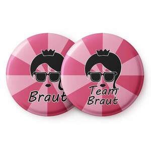 Spielehelden Braut Vintage pink jelvények legénybúcsú ajándék 12 kitűző 5, 6 cm extra nagy lánybúcsú ajándék kép