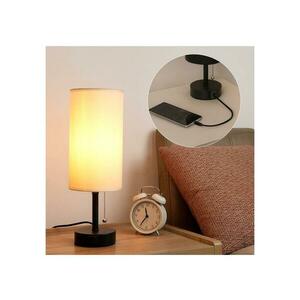 Brilagi - Asztali lámpa USB-porttal TABLON 1xE27/25W/230V fekete/krémszínű BRI592 kép