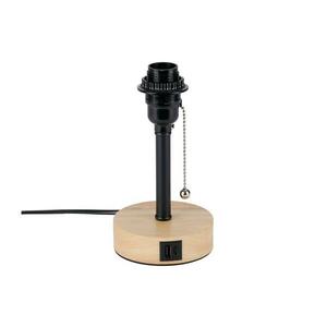 Brilagi - TABLON asztali lámpa USB-porttal 1xE27/25W/230V tölgy/fekete BRI596 kép