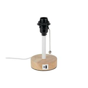 BRILAGI - TABLON asztali lámpa USB-porttal 1xE27/25W/230V tölgy/fehér BRI597 kép