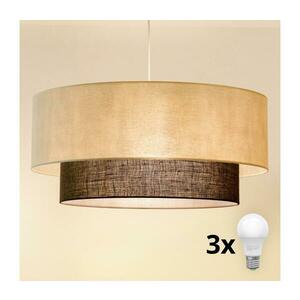 BRILAGI - LED csillár zsinóron BOHO STYLE 3xE27/15W/230V átm. 60 cm krémszínű/barna 8590828027980 kép