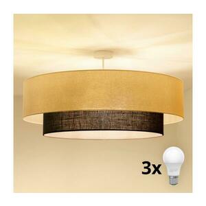 Brilagi - LED ráépített csillár BOHO stílus 3xE27/15W/230V átm. 80 cm krémszínű/barna 8590828028024 kép