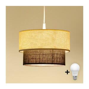 BRILAGI - BOHO stílusú LED függeszték kábellel, 1xE27/15W/230V, átmérő 25 cm, krémszínű/barna 8590828027942 kép