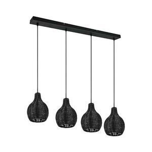 Reality - SPROUT zsinóros csillár 4xE14/30W/230V fekete/rattan R31294002 kép