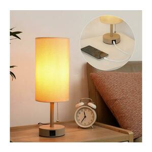 BRILAGI - Asztali lámpa USB-porttal TABLON 1xE27/25W/230V bézs BRI595 kép