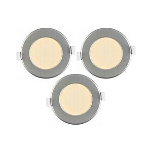 3 darabos szett LED fürdőszobai beépíthető mennyezeti lámpa, 6W, 230V, IP44, ezüstszínű 9A21965 kép