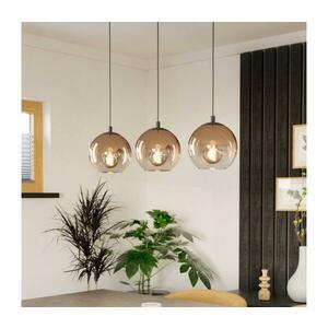 Eglo 901924 - Kábelre függesztett csillár ARISCANI 3xE27/60W/230V fekete/bézs/füstszínű 901924 kép