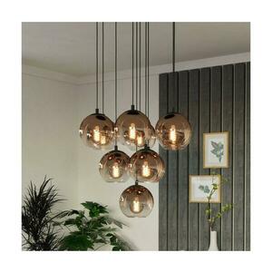 Eglo 901926 - ARISCANI zsinóros csillár, 10 x E27 foglalat, max. 60 W, 230 V, fekete/bézs/füstszínű 901926 kép