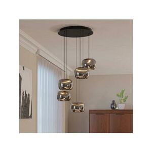 Eglo 390434 - HORTUNAS LED dimmelhető, kábelre függesztett csillár 5xLED/5, 8W/230V fekete/füstszínű 390434 kép