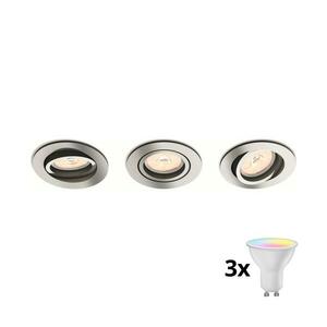 Philips 50393/11/PN - 3x LED RGBW dimmelhető beépíthető mennyezeti lámpa 1xGU10/4, 8W/230V króm + távirányító P1936+3xAI2362 kép