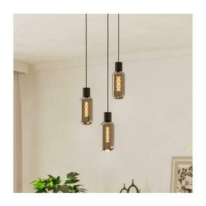 Eglo 901004 - MAIONE kábeles csillár 3xE27/4W/230V fekete/füstszínű 901004 kép