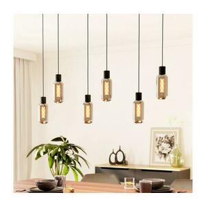 Eglo 901006 - MAIONE kábeles csillár 6xE27/4W/230V, fekete/füstszínű 901006 kép
