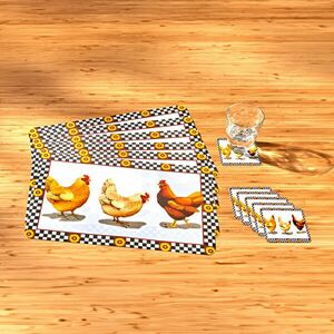 12 darabos tyúk alakú alátét és alátét szett kép