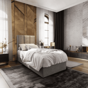 Kárpitozott boxspring ágy MERALIS 100x200 cm szürke Matrac: Bonell rugós matrac kép