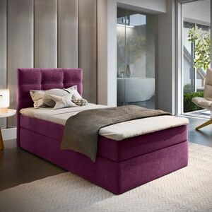 Kárpitozott boxspring ágy GLORIEN 100x200 cm bíbor Matrac: Bonell rugós matrac kép
