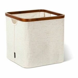 Krémszínű textil tárolódoboz 30x30x30 cm Bamboo/Linen Cube – Bigso kép