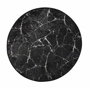 Fekete fürdőszobai kilépő ø 100 cm Marble – Foutastic kép
