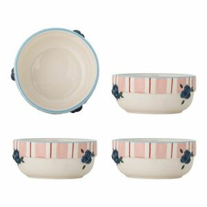 Rózsaszín-krémszínű kerámia leveses tálka szett 4 db-os 295 ml Carry – Bloomingville kép