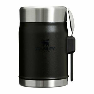 Matt fekete rozsdamentes acél ételtartó termosz 400 ml Legendary Food Jar + Spork Black 2.0 – Stanley kép